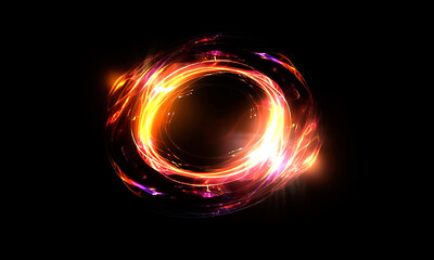 Wall Mural - glow swirl light effect. circular lens flare. abstract rotational lines on transparent background