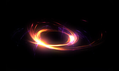 Wall Mural - glow swirl light effect. circular lens flare. abstract rotational lines on transparent background