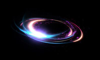 Wall Mural - glow swirl light effect. circular lens flare. abstract rotational lines on transparent background