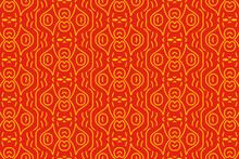 A Red And Orange Pattern In Seamless Design Vector Illustration.  Suitable For Various Design Projects, Such As Backgrounds, Textiles, And Digital Artwork.