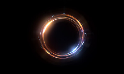 Wall Mural - glow swirl light effect. circular lens flare. abstract rotational lines on transparent background