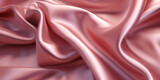 Fototapeta  - Dusky rose silk satin background, elegant wavy fold by generative AI tools