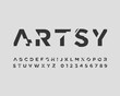 Artsy Glitch Futuristic Digital Font set for Designer in vector format