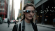 © ArtMart - Futuristic smart glasses concept to experience augmented reality, illustration, vector, graphic, by generative AI