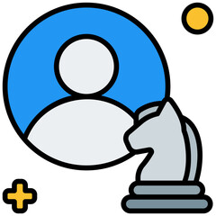 Sticker - personality outline color icon