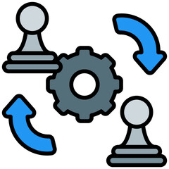 Sticker - political outline color icon