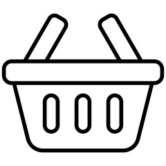 Poster - shopping basket outline icon