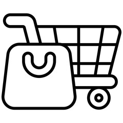 Poster - shopping outline icon