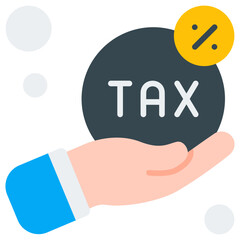 Sticker - tax payment flat icon