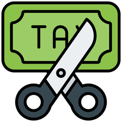 Sticker - tax deduction outline color icon