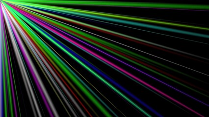 Wall Mural - Beautiful illustration of colorful light rays on plain black background