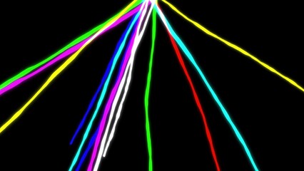 Wall Mural - Beautiful illustration of colorful light streaks on plain black background