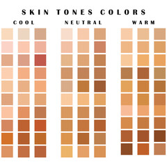 Collection Color palette, Skin tones. Flat vector illustration. skin color infographics. skin tone, vector icon