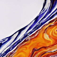 Wall Mural - Generative AI, a colorful painting showing some water and swirls, in the style of dark white and dark amber