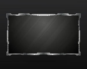 Wall Mural - Futuristic silver webcam overlay live video stream screen panel frame
