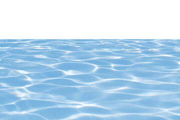 Blue water with ripples on the surface with sand sea beach transparent blue water ripple surface texture with splashes and bubbles no background. Water wave with shining pattern texture background.