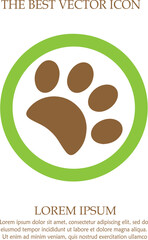 Wall Mural - Paw vector icon EPS 10. Simple isolated footprint logo sign symbol.