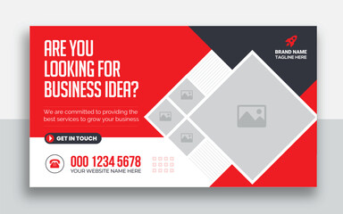 Wall Mural - Business youtube thumbnail and web banner template design