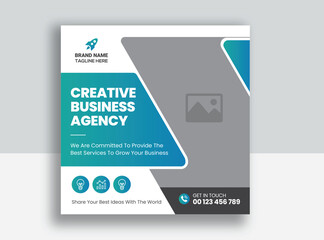 Wall Mural - Digital Marketing Agency Online Webinar Social Media Post Design | Corporate Business Promotion Social Media Web Banner, Square Flyer Unique Design Template