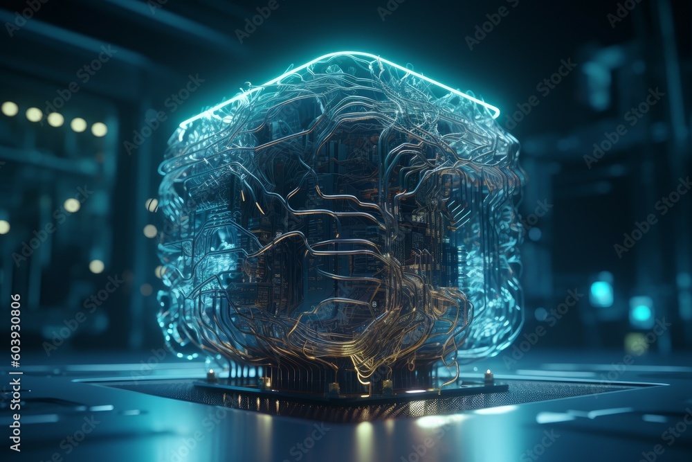 Digitalization processor. Generate Ai Stock Illustration | Adobe Stock