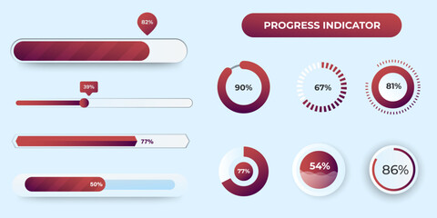 Wall Mural - Progress bar icon design illustration. loading Indicators as an Essential Part of Website design. vector