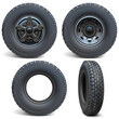 Vector Front and Rear Truck Tires with Black Disks