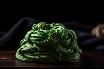 raw vegetable green noodle or pasta, generative ai generated