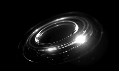 Wall Mural - glow swirl light effect. circular lens flare. abstract rotational lines on transparent background
