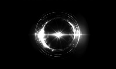 Wall Mural - glow swirl light effect. circular lens flare. abstract rotational lines on transparent background
