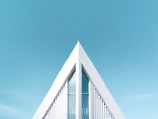 tall white building with the top up showing sky Generative AI