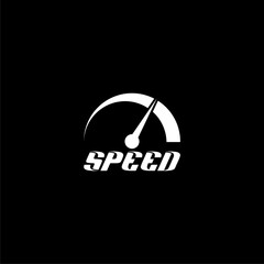 Speed indicator sign icon isolated on black background