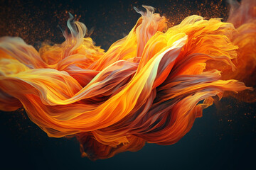 Leinwandbilder - An abstract representation of a flame made of flowing ribbons, conveying movement, energy, and the dynamic nature of fire. Generative AI technology.