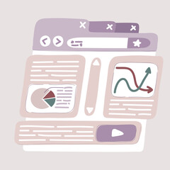 Wall Mural - vector illustration of web developers constructs a personal user account or admin panel for the webs