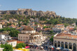 Top view of Athens in Greece with local people and tourists on an ordinary day.
