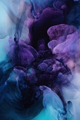 A close up of a purple and blue substance. Generative AI image.