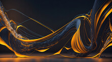 Wallpaper Blue And Orange Waves Of Lights Made With Generative Ai