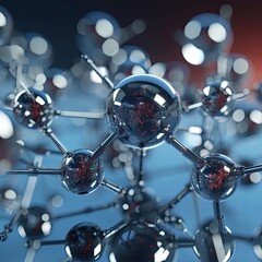 Aufkleber - Abstract glass molecule structure, Macro shot of liquid or air,AI generated.