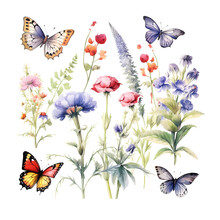 Wildflowers And Butterflies