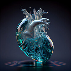 Sticker - Human heart, colorful generative ai illustration