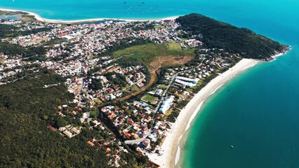 Wall Mural - Aerial view of the Lagoinha beach on the north of island of Santa Catarina in Brazil