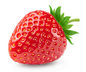 Poster - Strawberries isolated. Ripe sweet strawberries on a white background.