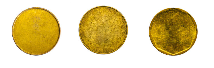 Wall Mural - old empty gold coin on a przezroczystym isolated background. png

