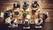 © Damian Sobczyk - Team meeting in the office, top view