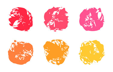 Canvas Print - grunge style colorful stains set. png illustration.