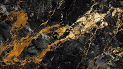 Wall Mural - gold and black marble stone textured background wallpaper. generative ai
