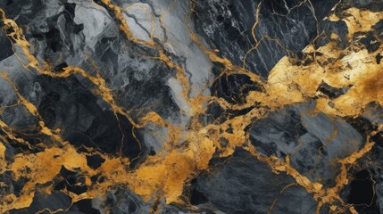 Wall Mural - gold and black marble stone textured background wallpaper. generative ai