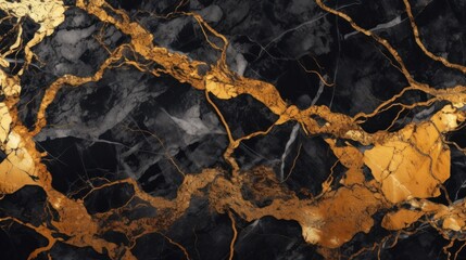 Wall Mural - gold and black orange marble stone textured background wallpaper. generative ai