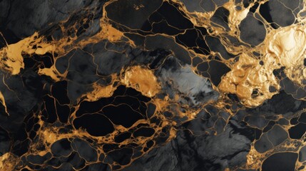 Wall Mural - gold and black orange marble stone textured background wallpaper. generative ai