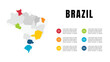 Brazil High Detailed Vector Infographic Map, Using For Presentation or Website
