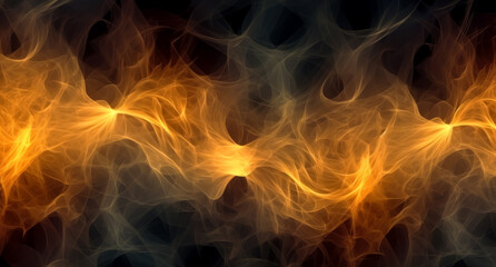 Wall Mural - flames and fire embers texture on a dark background. generative ai illustration.
